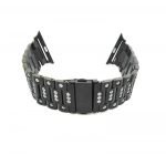 سوار ستانلس ستيل بالكريستال 38 مم لساعة ابل واتش لون أسود