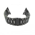 سوار ستانلس ستيل بالكريستال 38 مم لساعة ابل واتش لون أسود