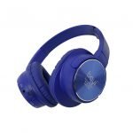 بوي سماعة رأس لاسلكية بلوتوث قابلة للطي متوافق مع الموبايل والكمبيوتر لون أزرق
