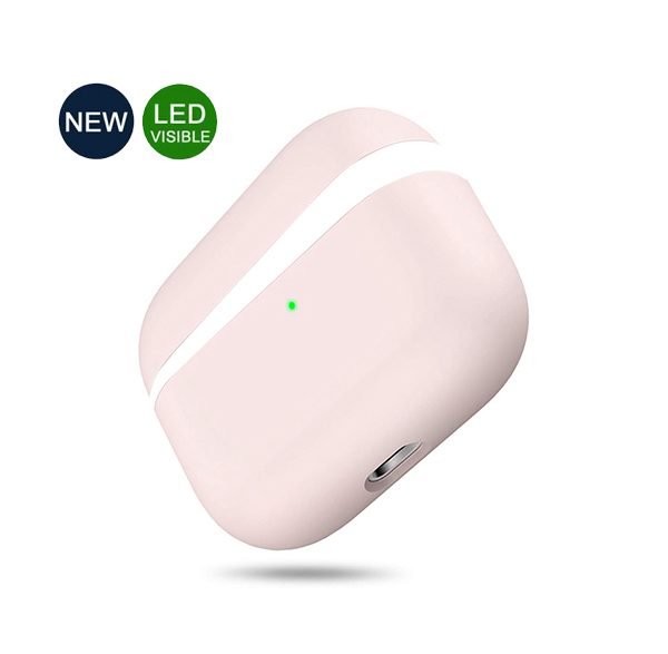 حافظة وواقي من السيليكون لسماعات ابل ايير بودز برو برأس منفصله لون وردي