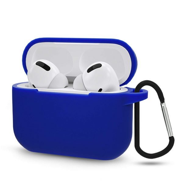 Protective Silicone AirPods Pro Case with hook Blue Color