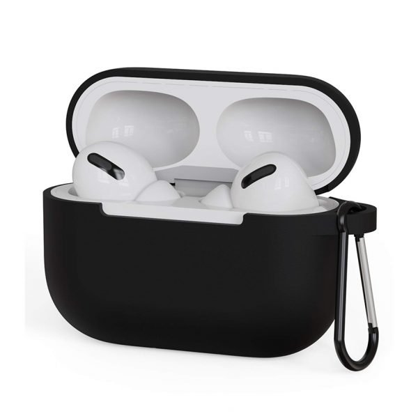 Protective Silicone AirPods Pro Case with hook Black Color