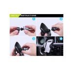 Mobile holder 360 Degree installed in the glass or the dashboard or air conditioning slot for easy and safe talking and driving - B27S - Gray - Image 6