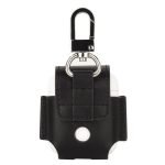 Protective case for Apple AirPods leather with hook Black Color - Image 4