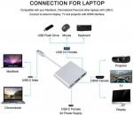 USB-C to HDMI Adapter 4K with USB 3.0 Port and USB C Charging Port Compatible for MacBook - HC-04B - Image 3