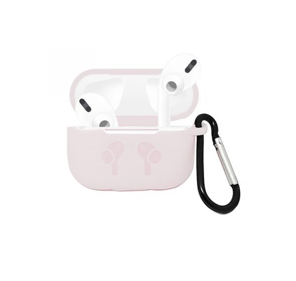 Protective Silicone AirPods Pro Case with hook Sand Pink Color