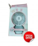BEDO Mini Fan Rechargeable portable with multiple color lighting Grey Color (The Product Packaging Is Only Damaged And The Product Is In Good Condition)