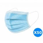 Face mask high Quality Medical mask - three layers (two layers & one filter) - 50 Pieces - Blue Color