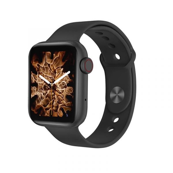 MC57 Smart Watch 40MM-SERIES 6 - Full touch screen- supports Arabic language - measures blood oxygen, heart rate, blood pressure, call and message alerts, compatible with Android and IOS, Black Color