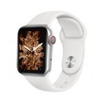 MC57 Smart Watch 40MM-SERIES 6 - Full touch screen- supports Arabic language - measures blood oxygen, heart rate, blood pressure, call and message alerts, compatible with Android and IOS, Silver Color