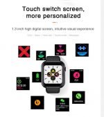 D28 Smart Watch Touch Screen Compatible with Android and iOS - Black - Image 5