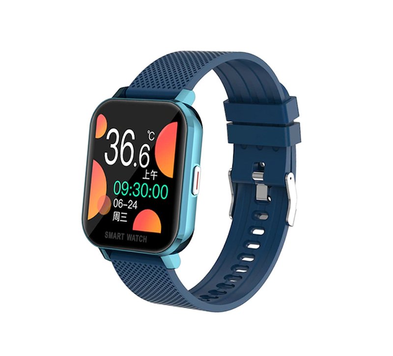blufch (4) MT28 Smart Watch with Body Temperature-Oxygen level-Measures heart rate-Blood pressure - Calls & Messages Compatible with Android and iOS Blue Color - Image 1