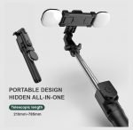 ⁦عصا سيلفي مع حامل ثلاثي القوائم مدمج بها كشافين اضاءة - بلوتوث لالتقاط الصورة - ٧٠ سم قابلة للطي - H831⁩ - الصورة ⁦5⁩