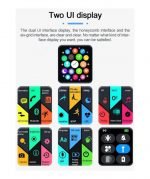 FR99 Pluse Smart Watch 44MM-SERIES 6 - Full Touch Screen, All watch Buttons Work with 2 Fabric & Silicone Straps, Support Arabic language, compatible  Android & IOS, Black Color - Image 2