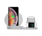 N30 Wireless Charger 3 in 1 Fast Charging with for Apple iWatch/AirPods Series/iPhone 12/11/ Max/XR/XS/X/ 8/ Galaxy S20/ S10/ S9/ Note10/ Note 9 & More - White