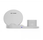 N30 Wireless Charger 3 in 1 Fast Charging with for Apple iWatch/AirPods Series/iPhone 12/11/ Max/XR/XS/X/ 8/ Galaxy S20/ S10/ S9/ Note10/ Note 9 & More - White - Image 5
