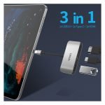 ⁦موزع ويوو يو إس بي تايب C محول 3 في 1 متوافق مع اجهزة الماك بوك - رمادى⁩ - الصورة ⁦2⁩