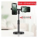 ⁦حامل مكتبي بقاعدة معدن للبث المباشر والتصوير الاحترافي قابل للتعديل مع استدارة 360 درجة مع 2 حامل للموبايل متوافق مع جميع الأجهزة - A1⁩ - الصورة ⁦4⁩