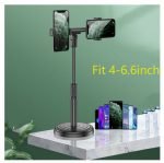 ⁦حامل مكتبي بقاعدة معدن للبث المباشر والتصوير الاحترافي قابل للتعديل مع استدارة 360 درجة مع 2 حامل للموبايل متوافق مع جميع الأجهزة - A1⁩ - الصورة ⁦2⁩