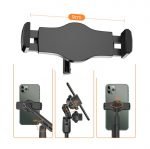 ⁦حامل مكتبي بقاعدة معدن للبث المباشر والتصوير الاحترافي قابل للتعديل مع استدارة 360 درجة مع 2 حامل للموبايل متوافق مع جميع الأجهزة - A1⁩ - الصورة ⁦3⁩