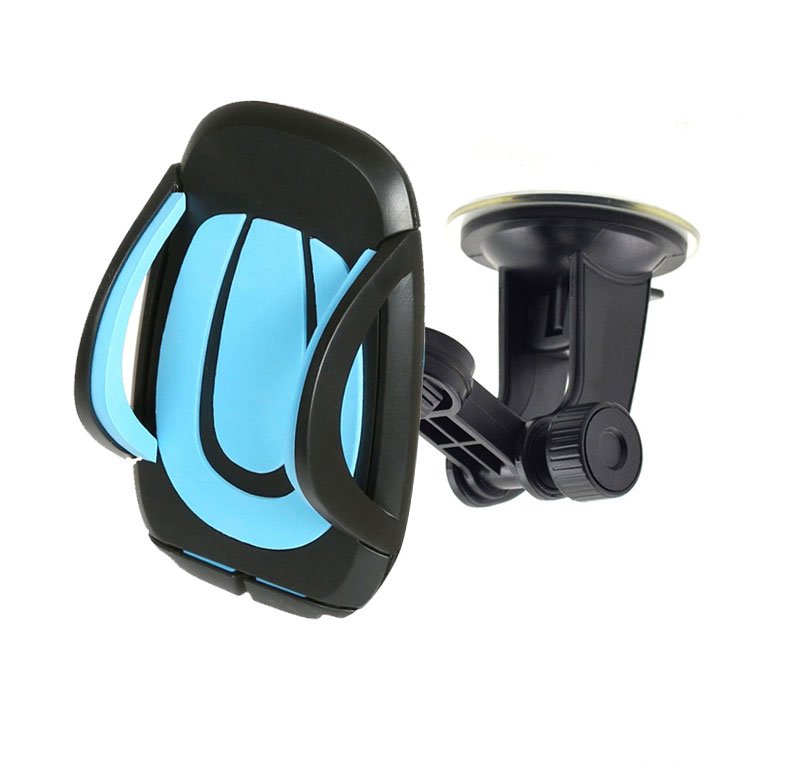 حامل موبايل للسيارة 360 درجة يثبت في الزجاج الأمامي أو التابلوه للتحدث و السواقه بسهوله - JS-016 - أزرق