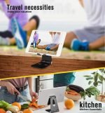 Desktop Stand For Mobile & iPad Foldable & Adjustable - AR-2 - Black - Image 3