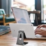 Desktop Stand For Mobile & iPad Foldable & Adjustable - AR-2 - Black - Image 4