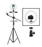 Tripod Stand and Ring Light Round Stand for Live Broadcasting and Professional Photography Adjustable 360 ​​Degree Rotation with 3 Mobile Stands and Mic - UN-700 - Image 3