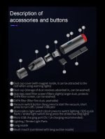 Portable cordless vacuum cleaner with led light for car & home working rechargeable - V6 - Image 15