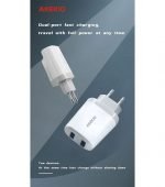 ⁦شاحن AKEKIO - بمدخلين يو اس بي - AC27⁩ - الصورة ⁦4⁩