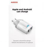 ⁦شاحن AKEKIO - بمدخلين يو اس بي - AC27⁩ - الصورة ⁦2⁩