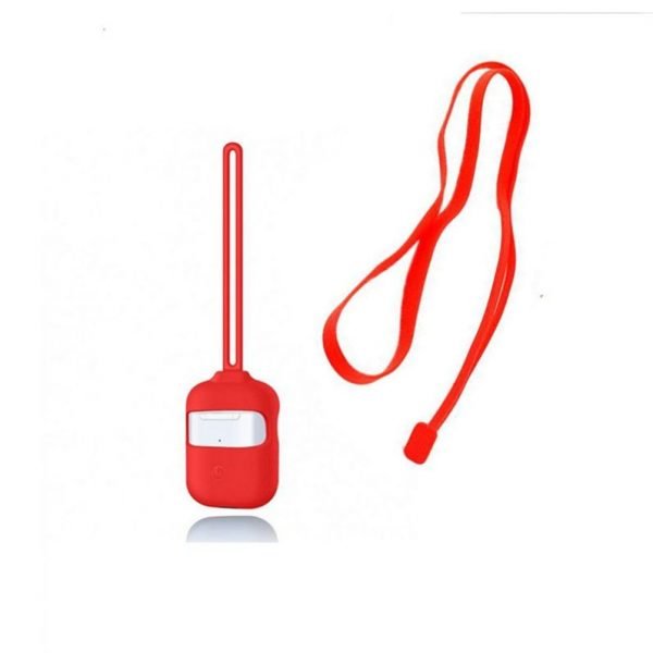 جراب حماية سليكون مع مجموعة حزام لسماعة ابل ايربودز لون أحمر - UN-308