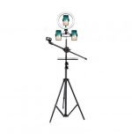 Tripod Stand and Ring Light Round Stand for Live Broadcasting and Professional Photography Adjustable 360 ​​Degree Rotation with 3 Mobile Stands and Mic - UN-700