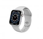 DT100 Smart Watch 44MM- Full touch screen- Measures Blood oxygen, Heart rate, Blood pressure, compatible with Android and IOS, Silver Color