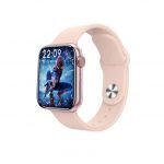 M16 Pluse Smart Watch 44MM - supports Arabic language - call and message alerts, compatible with Android and IOS, Pink Color