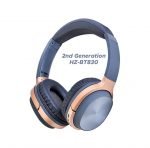 HZ-BT830 Wireless Bluetooth Headset - Microphone - FM Radio - Memory Card Slot - Foldable Compatible with mobile and computer - Gray & Gold - Image 3