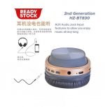 HZ-BT830 Wireless Bluetooth Headset - Microphone - FM Radio - Memory Card Slot - Foldable Compatible with mobile and computer - Gray & Gold - Image 4