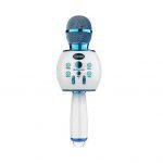 Wireless DS888 Karaoke Microphone Portable Handheld Bluetooth Condenser Microphone and Speaker - Blue & White