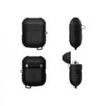 Protective Silicone AirPods Case with hook Black color - UN-309 - Image 3