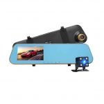 مرآة سيارة وشاشة مزودة بكاميرا امامية و كاميرا خلفية - 0600