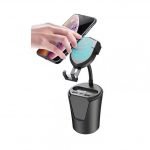 Car Cup Holder & Wireless Charger for Mobile & Charger for Airpods & 3 USB - BX8