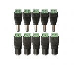 جاك طاقة تيار مستمر (5 ذكر + 5 أنثى) 12V 24V لكاميرا الأمن CCTV ، LED وغيرها 