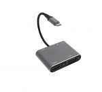 محول من يو اس بي سي الي فيجا / اتش دي ام اي / يو اس بي / صوت / يو اس بي سي - 5 في 1 - رمادي