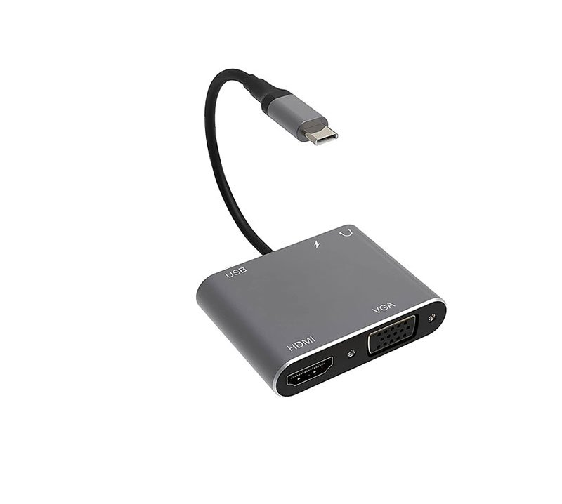 kmop[ محول من يو اس بي سي الي فيجا / اتش دي ام اي / يو اس بي / صوت / يو اس بي سي - 5 في 1 - رمادي - الصورة 1