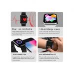 T500 Plus Smart Watch with Body Temperature-oxygen level-heart rate-Blood pressure-Massages & Calls Compatible with Android and iOS Black Color - Image 3