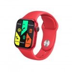 FR99 Pluse ساعة ذكية 44MM-SERIES 6 شاشة تتش بالكامل جميع زراير الساعة تعمل  مع 2 سوار قماش و سيليكون تدعم اللغة العربية ومتوافقة مع  Android و IOS لون أحمر