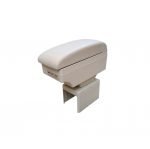 Car Console & Leather armrest two levels for storing things and 4 USB ports & Cup Holder , background, different levels of hand rest while driving, for all cars - CON-03 - Beige