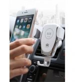 ⁦شاحن لاسلكي وحامل للهاتف متوافق مع السيارة متوافق مع جميع الهواتف التى تشحن لاسلكي - PT01 - أبيض⁩ - الصورة ⁦9⁩