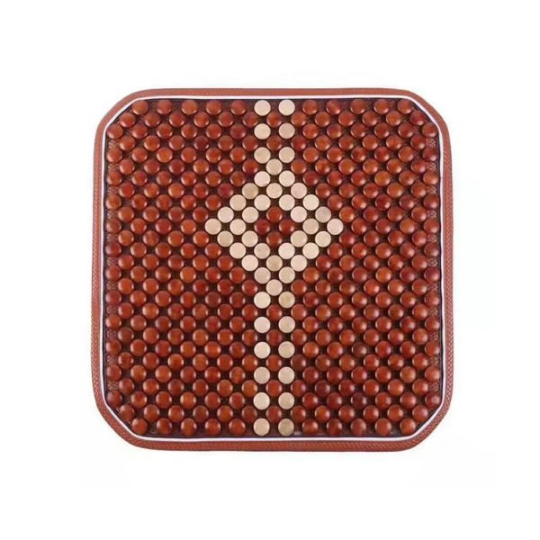 عراقة مقعد مريح ومطرز بالخشب بشكل أنيق 45X45 لكرسي السيارة او المنزل او المكتب - C-WR06 - لون بني في بيج