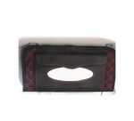 Car Tissue Holder and CD Organizer installed in the car sunshade  - AW-12 - Black & Red - Image 6